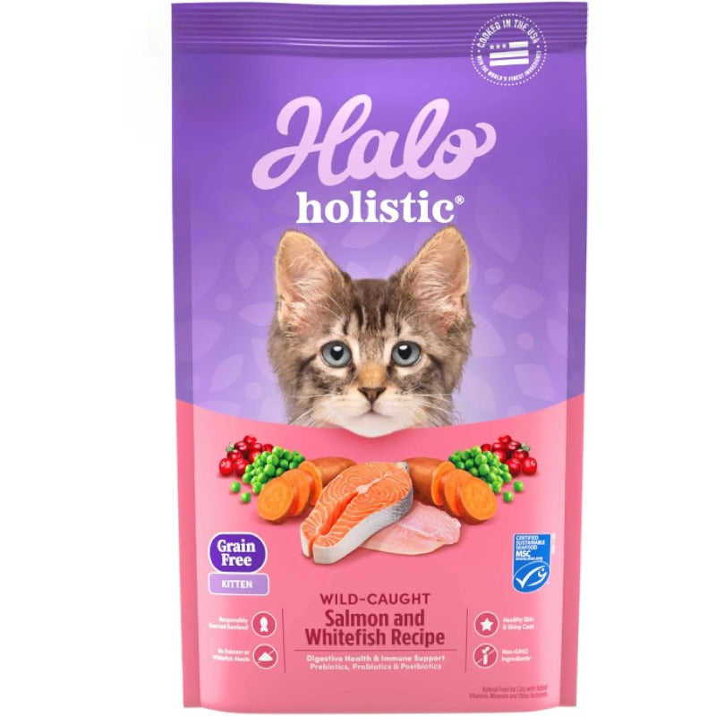 Halo Holistic Grain Free Digestive Health Kitten Dry Cat Food HALO