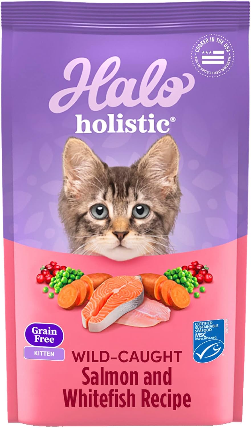 Halo Holistic Grain Free Digestive Health Kitten Dry Cat Food HALO
