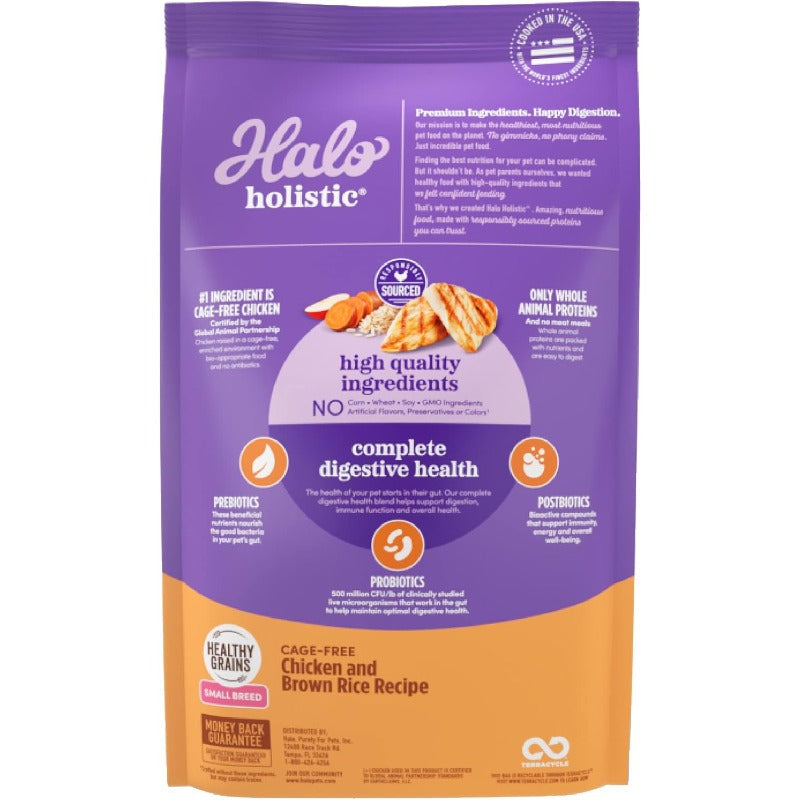 Halo Holistic Small Breed Healthy Digestive Natural Dry Dog Food HALO