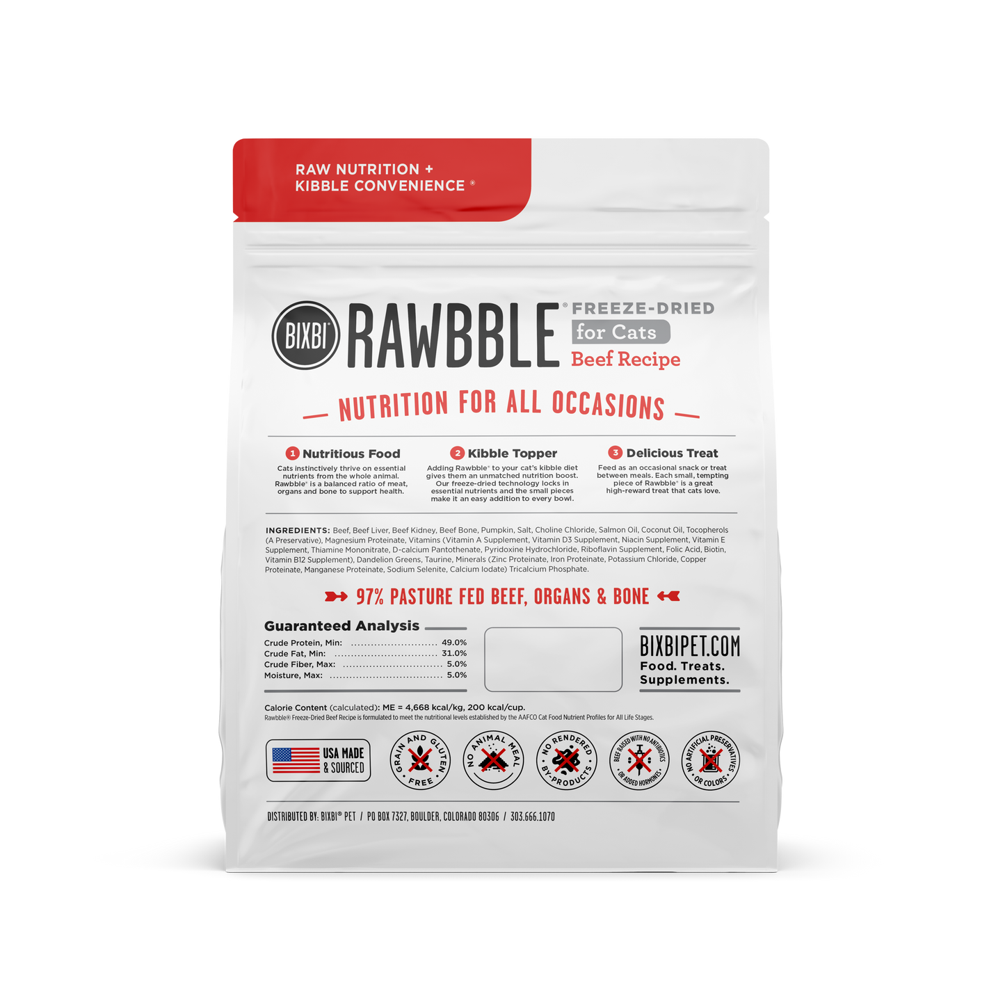 BIXBI Rawbble Indoor Healthy Freeze-Dried Cat Treat BIXBI