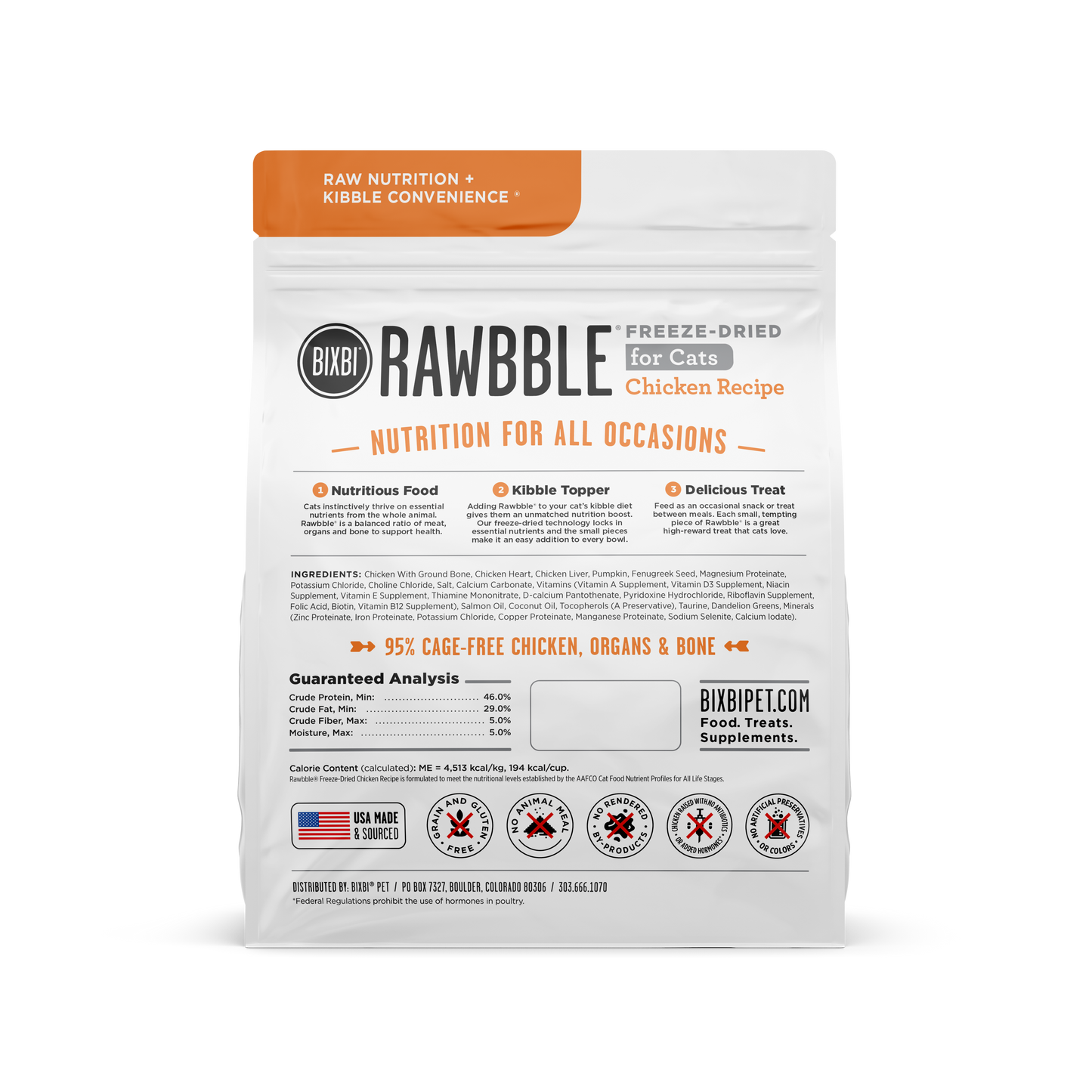 Bixbi Rawbble Digestive Health Sensitive Freeze-Dried Cat Treat BIXBI