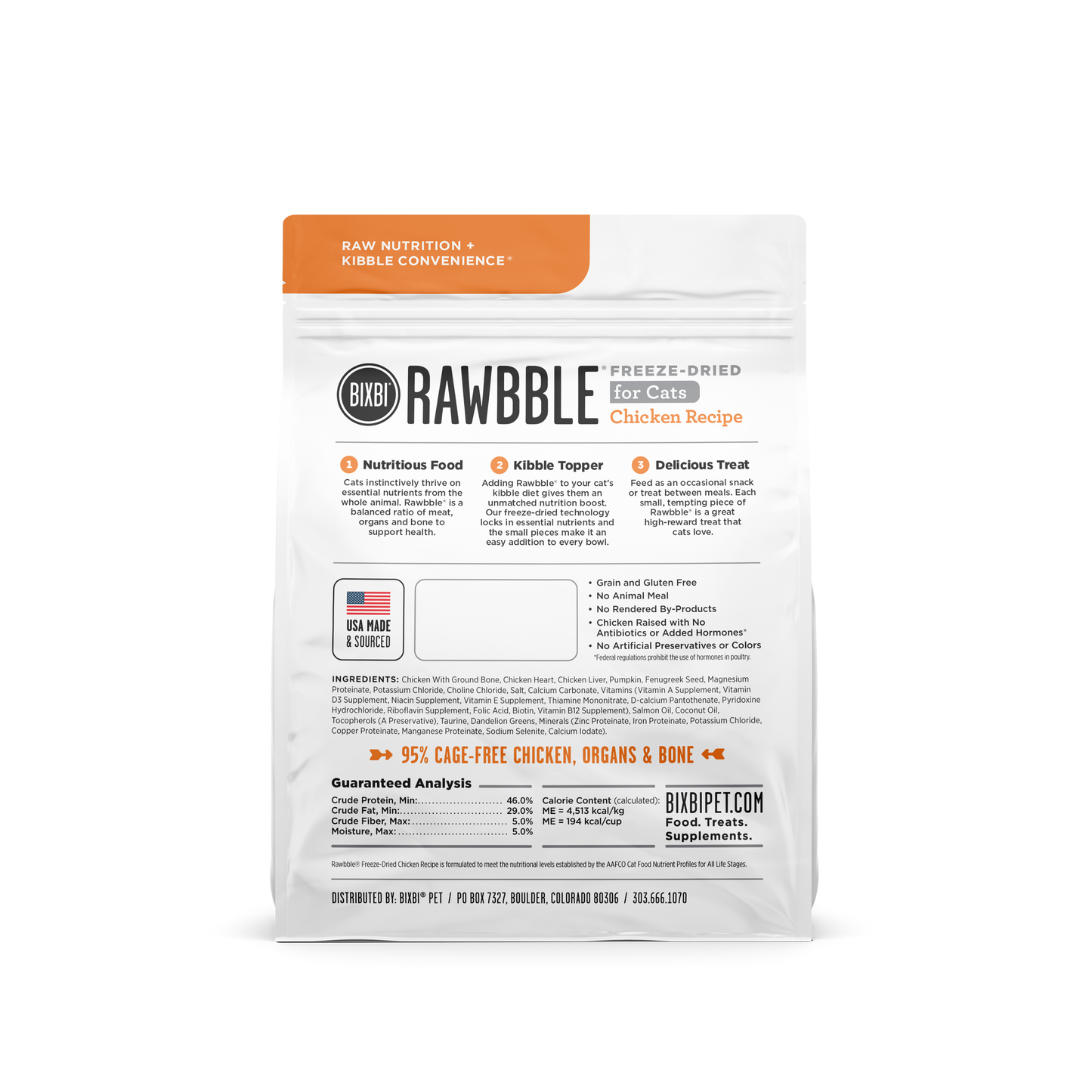 Bixbi Rawbble Digestive Health Sensitive Freeze-Dried Cat Treat BIXBI
