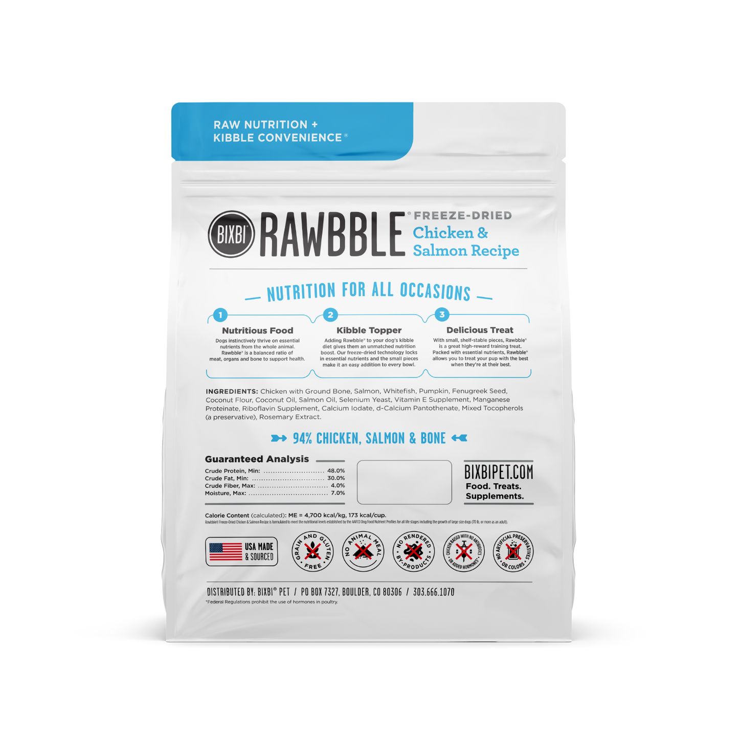 Bixbi Rawbble Raw Nutrition Natural Freeze-Dired Dog Treat BIXBI