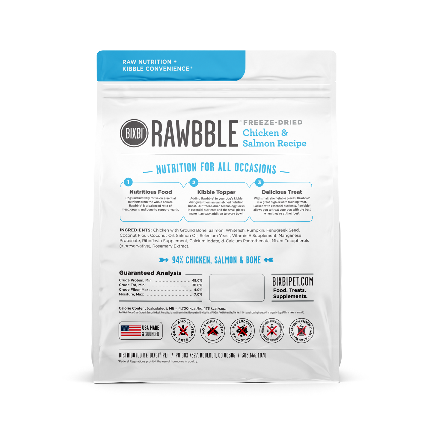 Bixbi Rawbble Raw Nutrition Natural Freeze-Dired Dog Treat BIXBI