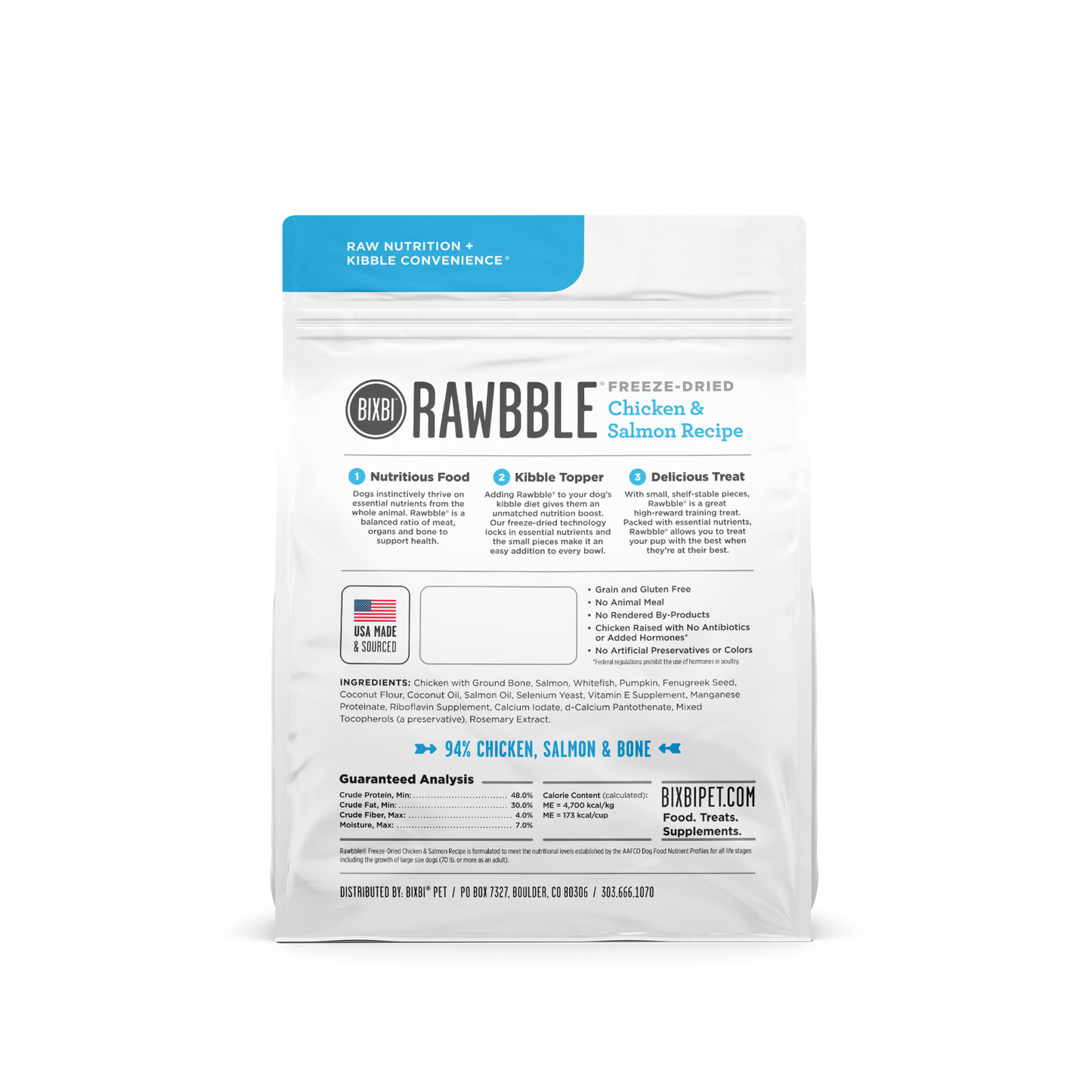 Bixbi Rawbble Raw Nutrition Natural Freeze-Dired Dog Treat BIXBI