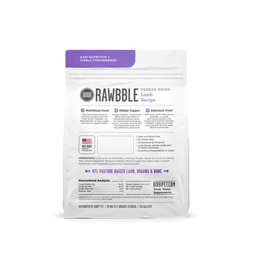BIXBI Rawbble® Freeze-Dried Food for Dogs – Lamb Recipe