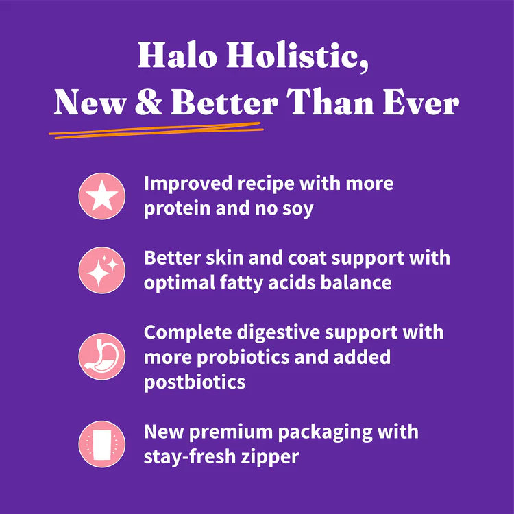 Halo Holistic Adult Cat Dry Food Wild-Caught Salmon & Whitefish Recipe