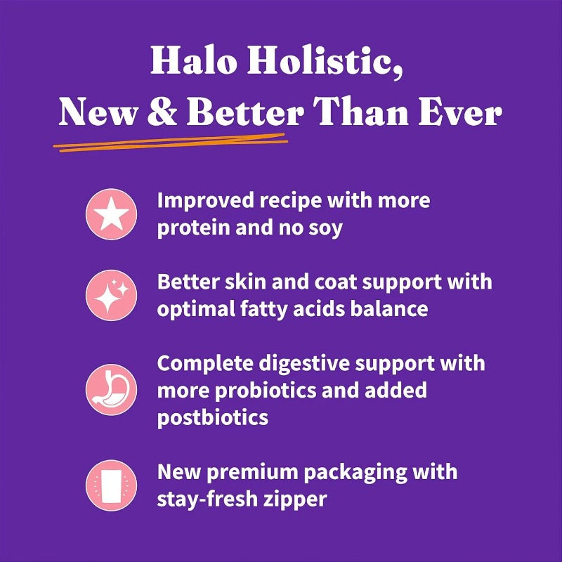 Halo Holistic Grain Free Digestive Health Kitten Dry Cat Food HALO