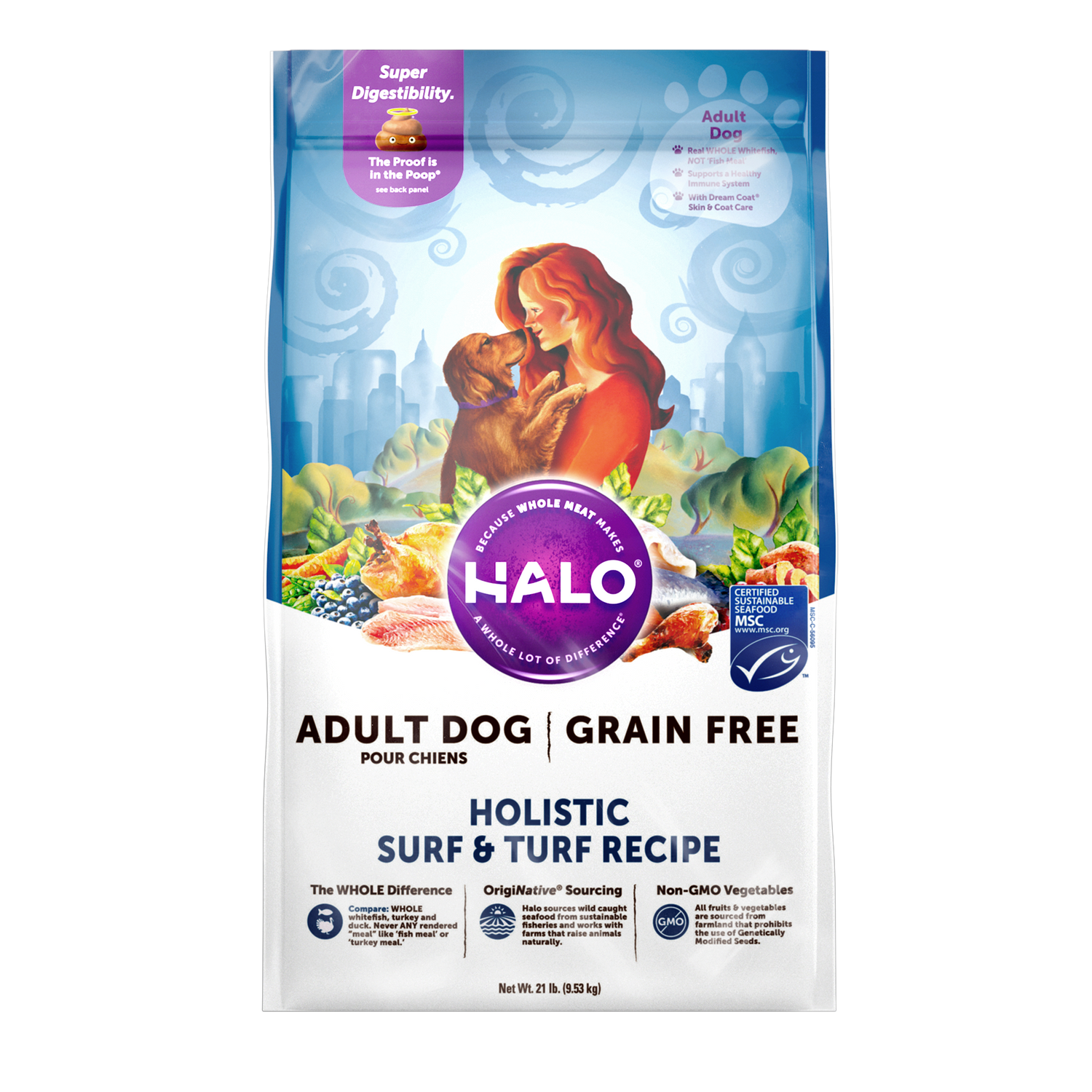 Halo® Adult Dog Holistic Wild Salmon & Whitefish Adult Dry Dog Food HALO