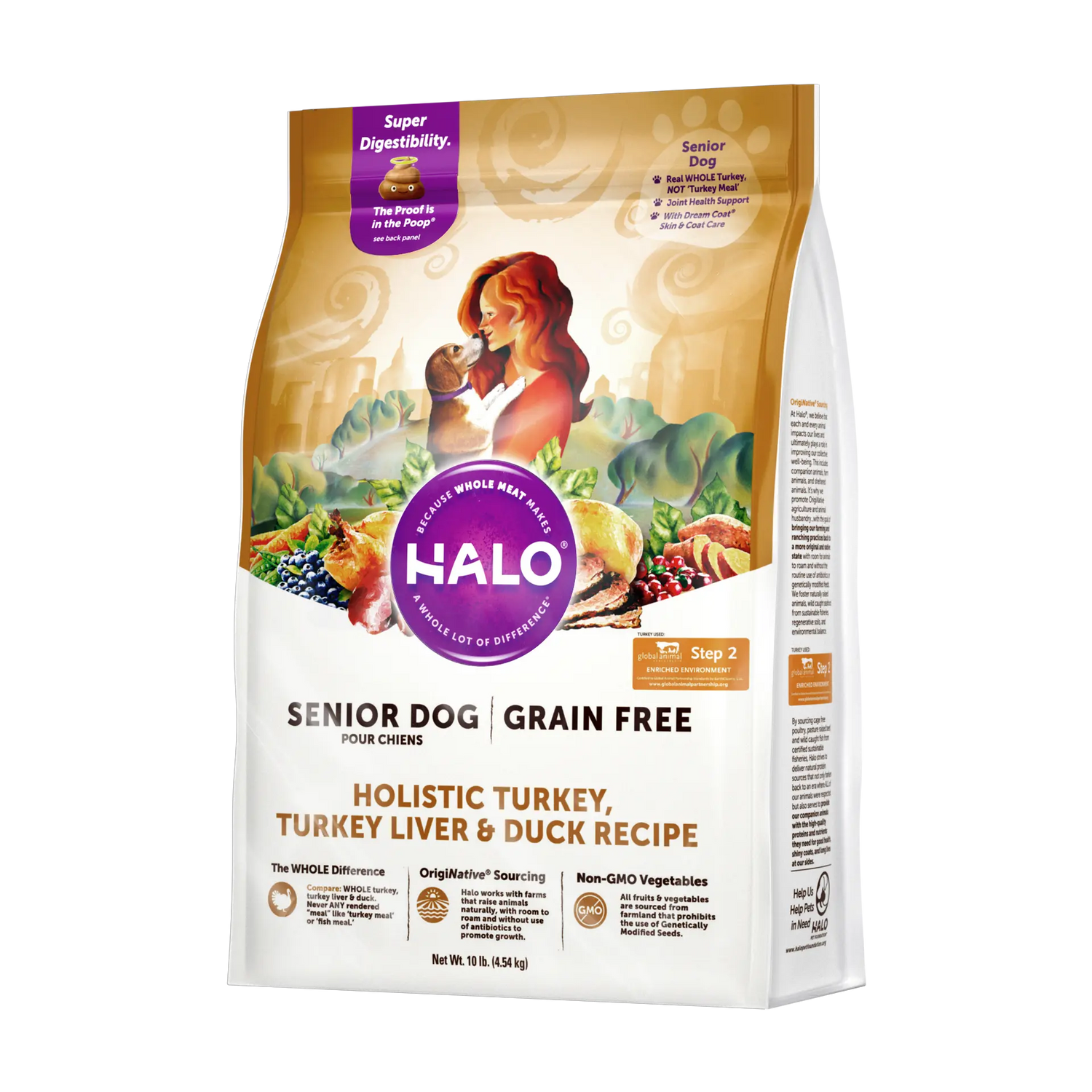 Halo® Senior Dog Holistic Grain Free Turkey, Turkey Liver & Duck Recipe HALO