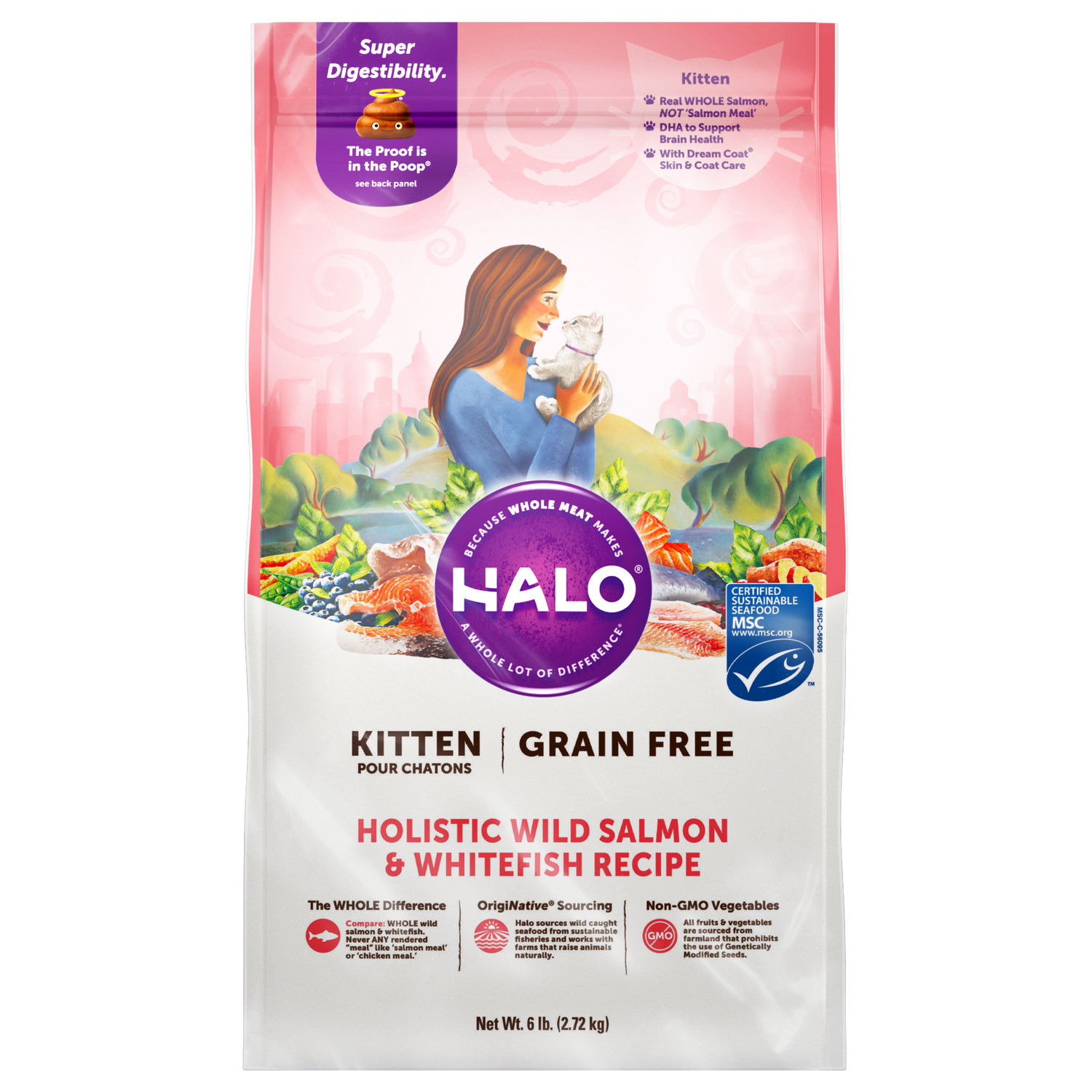 Halo® Kitten Recipe - Holistic Grain Free Wild Salmon & Whitefish Recipe HALO
